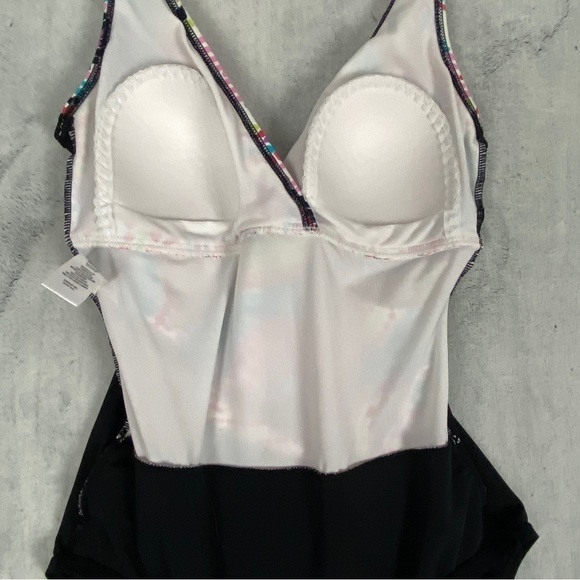 Beach Diva One Piece Swimsuit Size 10 Padded Cups Ruched Sides - Picture 5 of 13